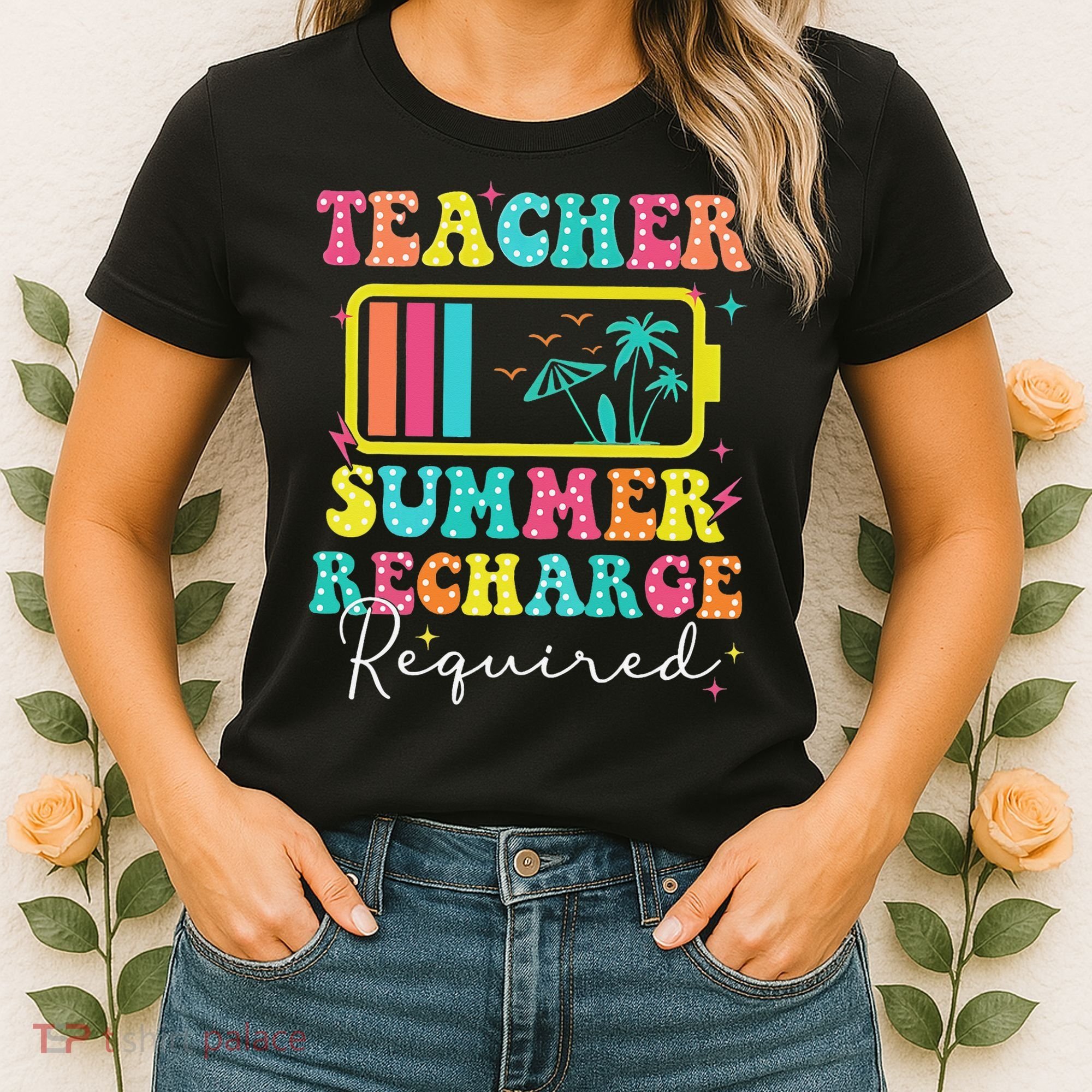 Teacher Summer Recharge Required Funny Motivational Teacher Women's T-Shirt