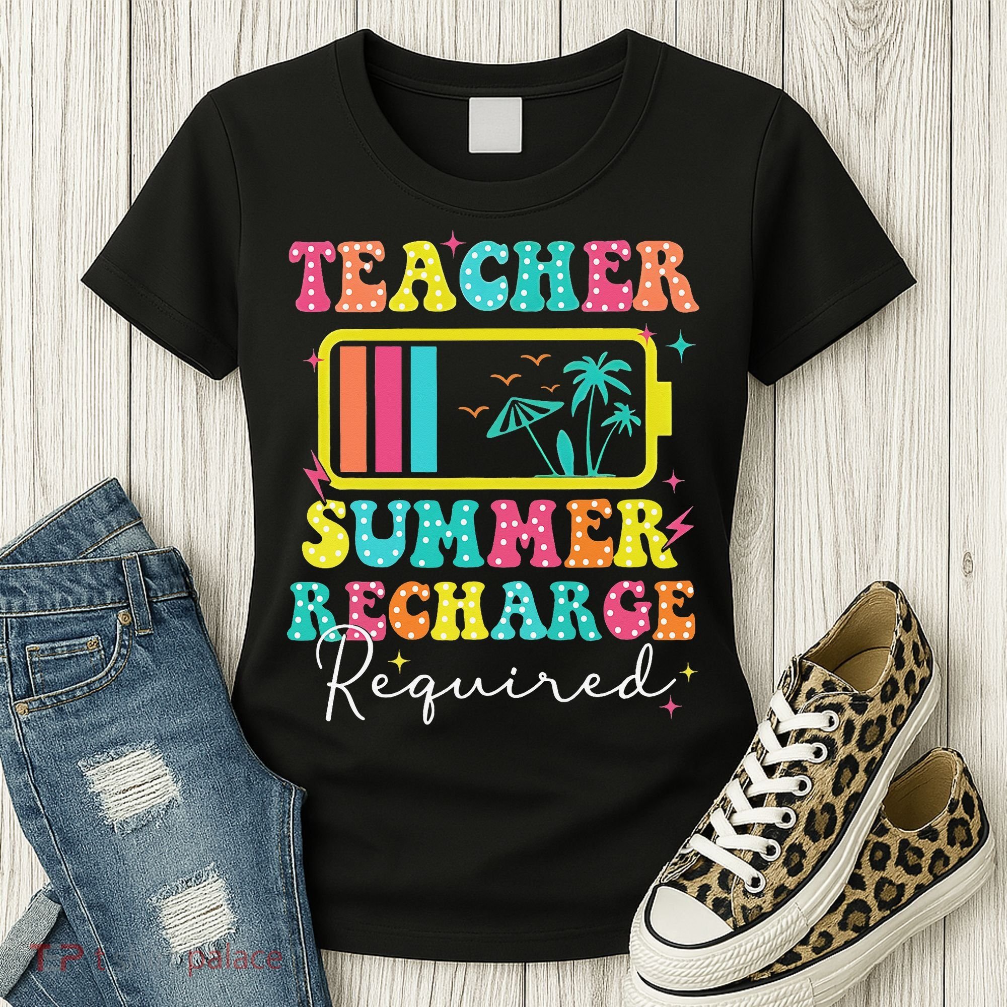 Teacher Summer Recharge Required Funny Motivational Teacher Women's T-Shirt
