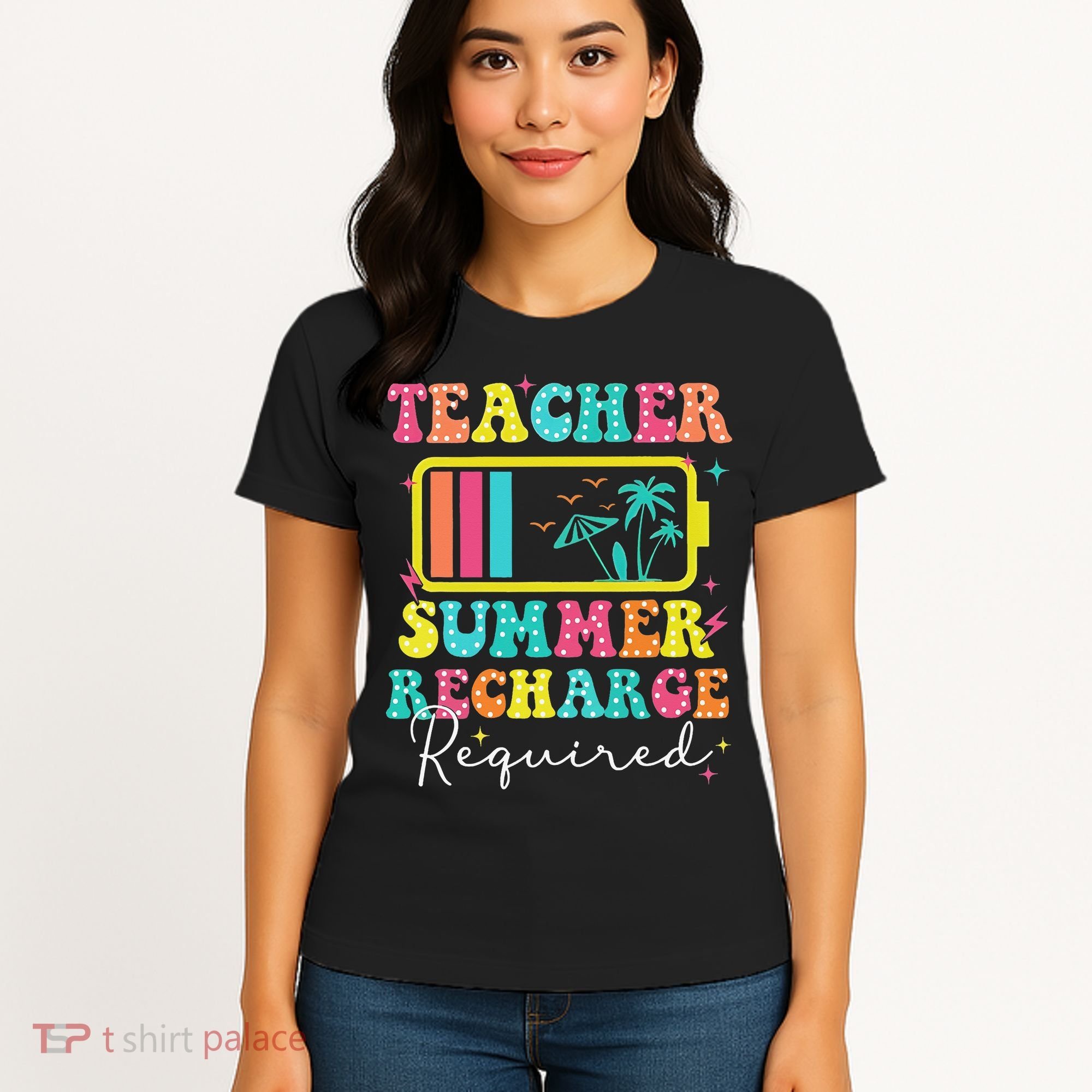 Teacher Summer Recharge Required Funny Motivational Teacher Women's T-Shirt