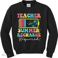 Teacher Summer Recharge Required Funny Motivational Teacher Kids Sweatshirt thumb 0