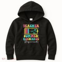 Teacher Summer Recharge Required Funny Motivational Teacher Kids Hoodie thumb 0