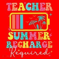 Teacher Summer Recharge Required Funny Motivational Teacher Santa Hat thumb 1