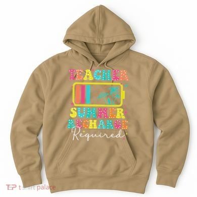 Teacher Summer Recharge Required Funny Motivational Teacher Hoodie
