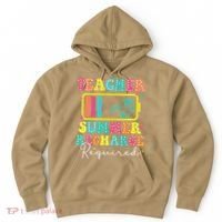 Teacher Summer Recharge Required Funny Motivational Teacher Hoodie thumb 0