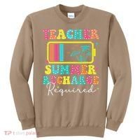 Teacher Summer Recharge Required Funny Motivational Teacher Sweatshirt thumb 0