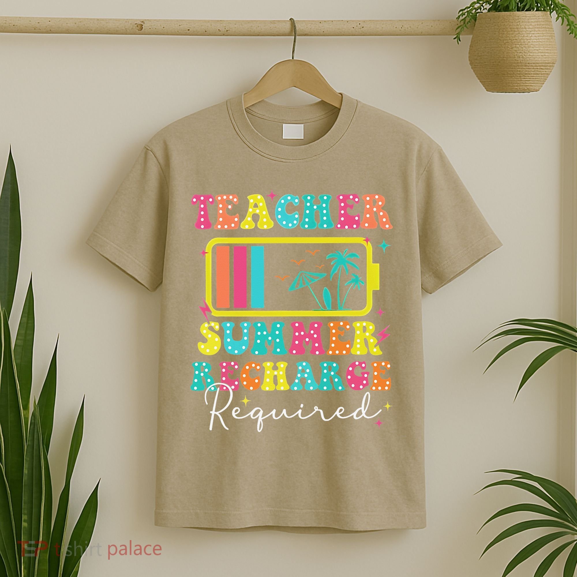 Teacher Summer Recharge Required Funny Motivational Teacher T-Shirt