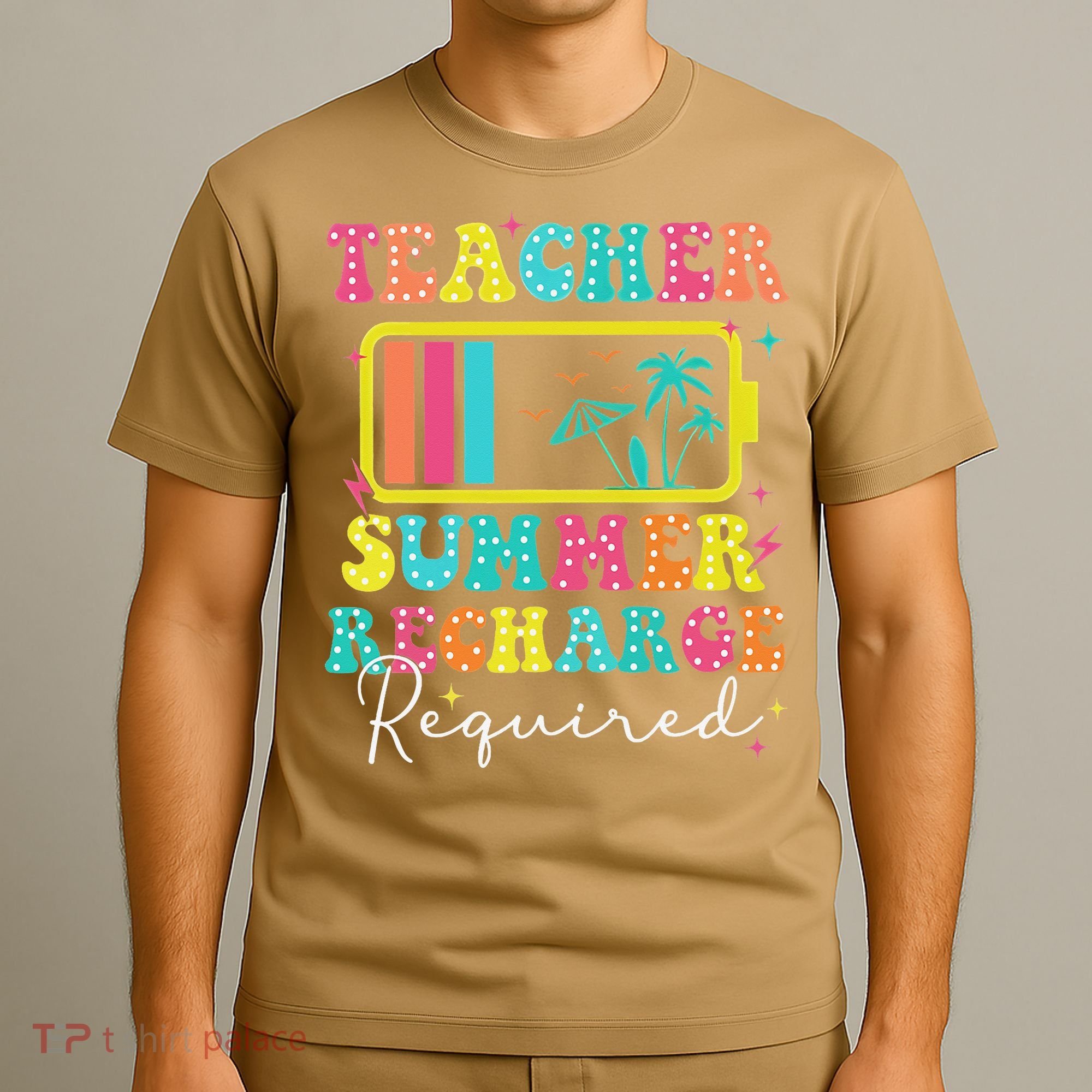 Teacher Summer Recharge Required Funny Motivational Teacher T-Shirt