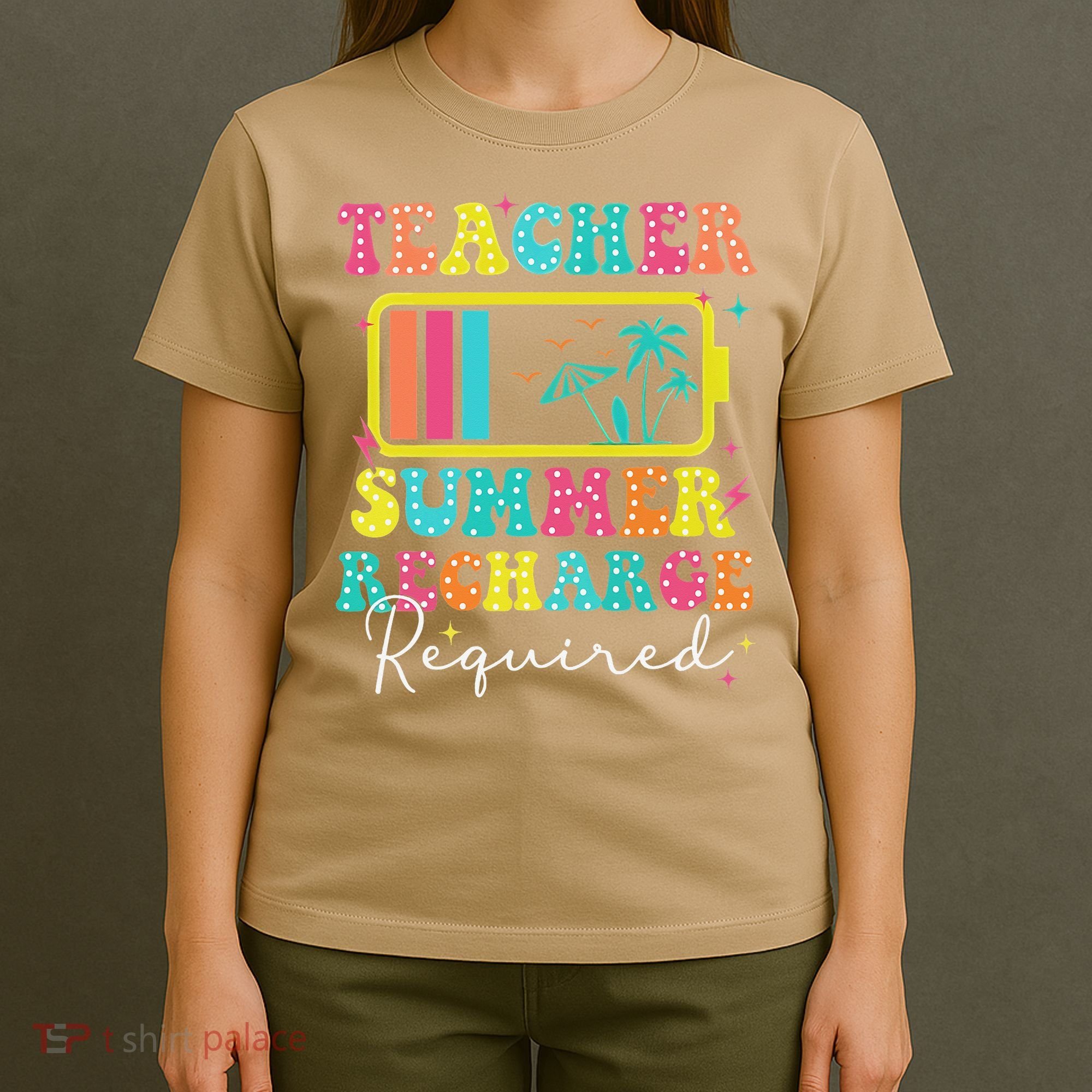 Teacher Summer Recharge Required Funny Motivational Teacher T-Shirt