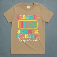 Teacher Summer Recharge Required Funny Motivational Teacher T-Shirt thumb 5