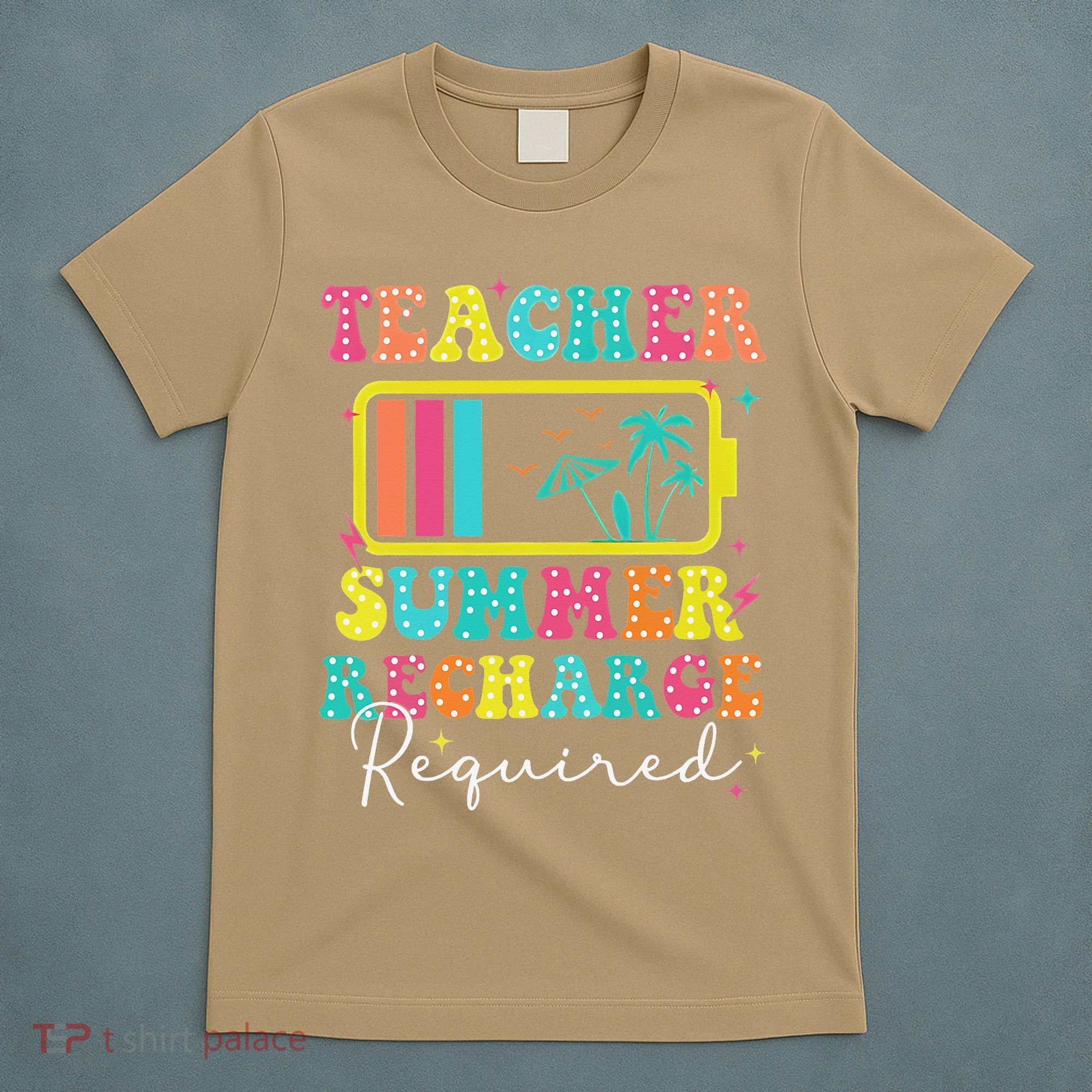 Teacher Summer Recharge Required Funny Motivational Teacher T-Shirt