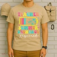 Teacher Summer Recharge Required Funny Motivational Teacher T-Shirt thumb 6