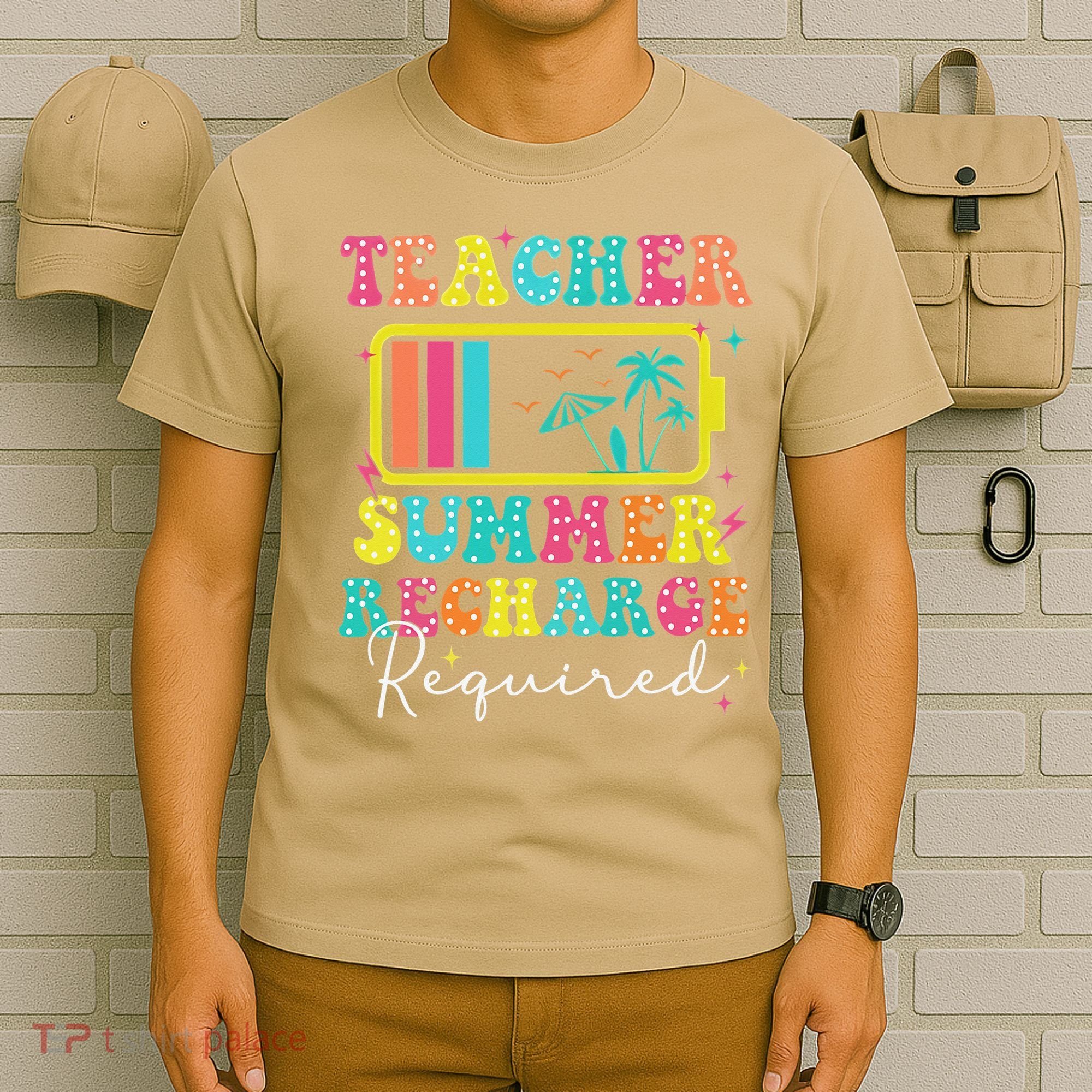 Teacher Summer Recharge Required Funny Motivational Teacher T-Shirt