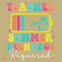 Teacher Summer Recharge Required Funny Motivational Teacher Polo thumb 2