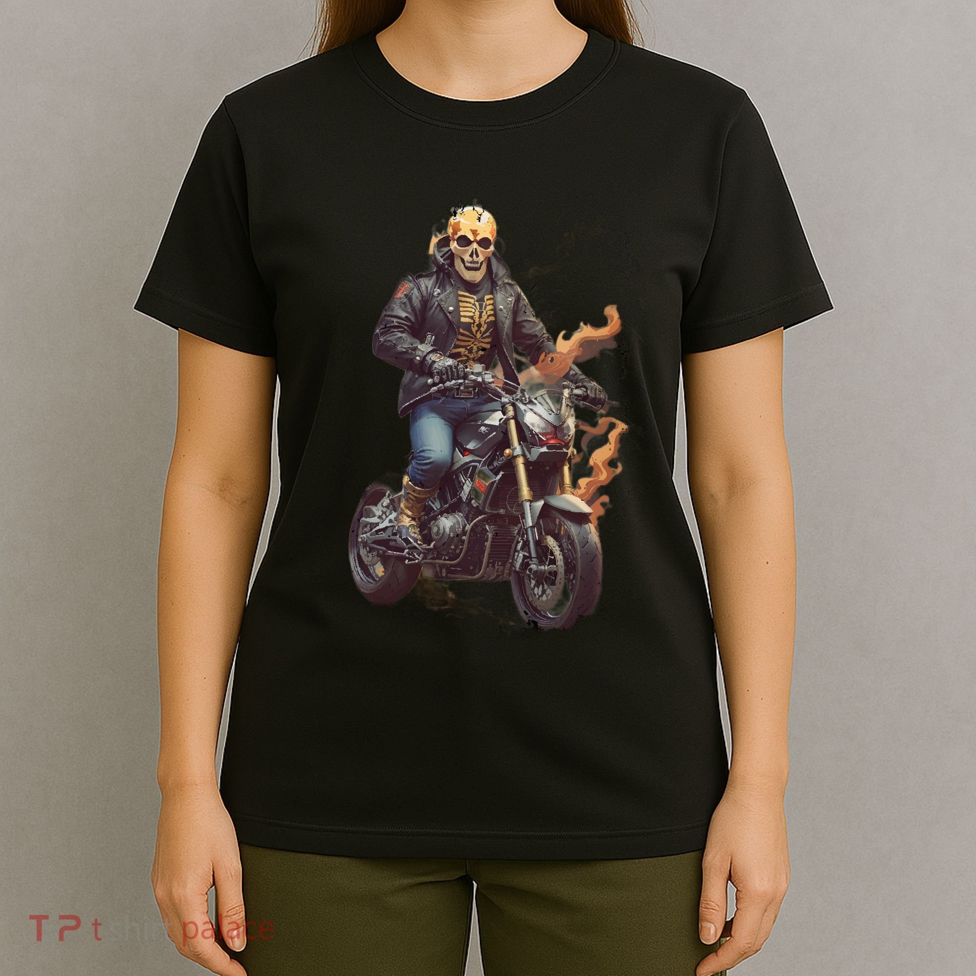 Trendy Skeleton Riding A Motorbike T-Shirt