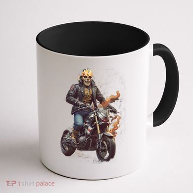 Trendy Skeleton Riding A Motorbike Coffee Mug back