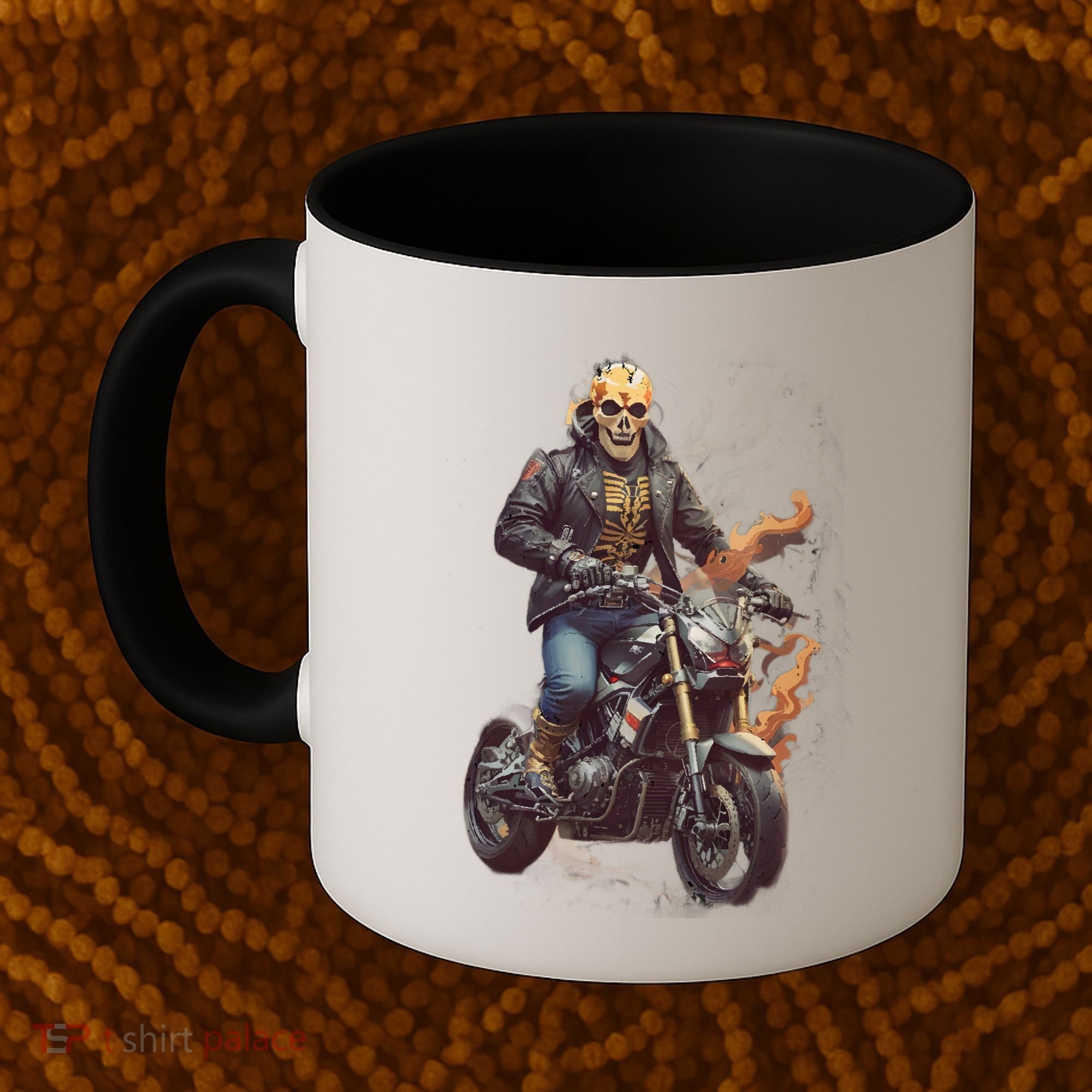 Trendy Skeleton Riding A Motorbike Coffee Mug