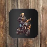 Trendy Skeleton Riding A Motorbike Coaster thumb 0