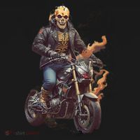 Trendy Skeleton Riding A Motorbike Mousepad thumb 1