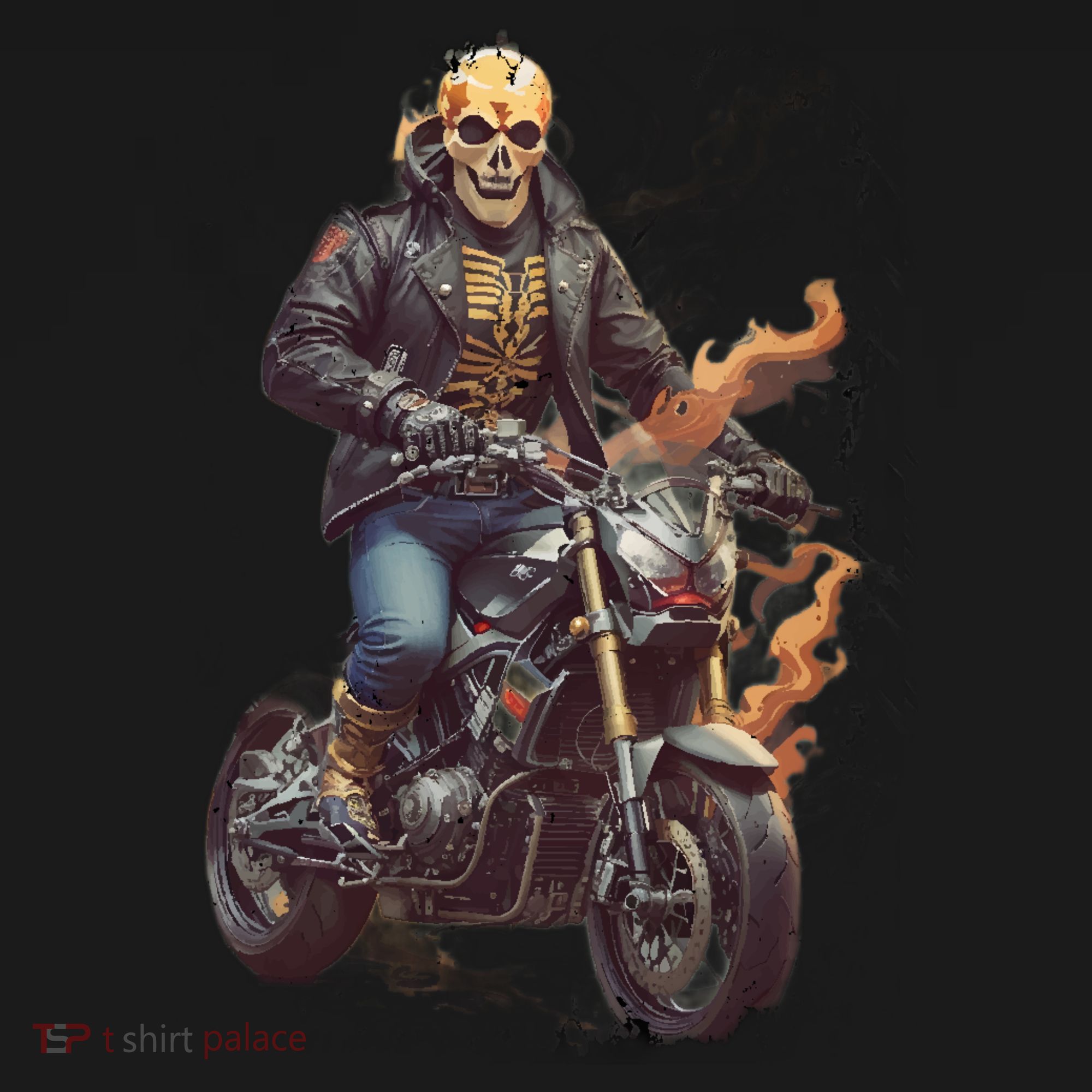 Trendy Skeleton Riding A Motorbike Mousepad