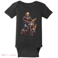 Trendy Skeleton Riding A Motorbike Baby Bodysuit thumb 0