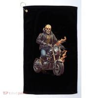 Trendy Skeleton Riding A Motorbike Golf Towel thumb 0