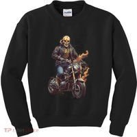 Trendy Skeleton Riding A Motorbike Kids Sweatshirt thumb 0