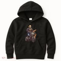 Trendy Skeleton Riding A Motorbike Kids Hoodie thumb 0