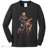 Trendy Skeleton Riding A Motorbike Kids Long Sleeve Shirt thumb 0