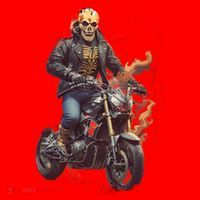 Trendy Skeleton Riding A Motorbike Santa Hat thumb 1