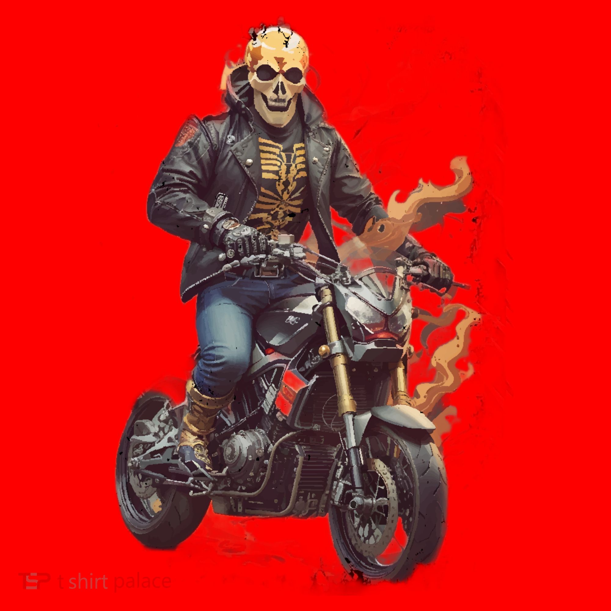 Trendy Skeleton Riding A Motorbike Santa Hat
