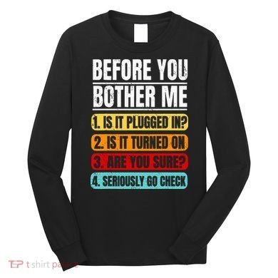 Tech Support Retro Vintage Help Desk IT Call Center Long Sleeve Shirt