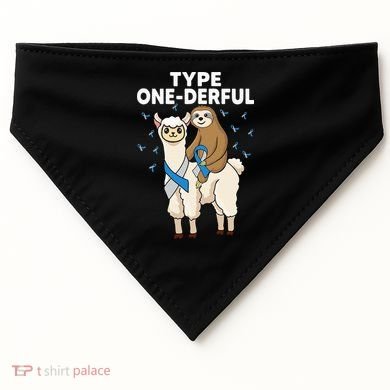T1D sloth riding llama Type one derful Diabetes Awareness USA-Made Doggie Bandana