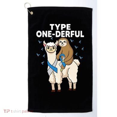 T1D sloth riding llama Type one derful Diabetes Awareness Golf Towel