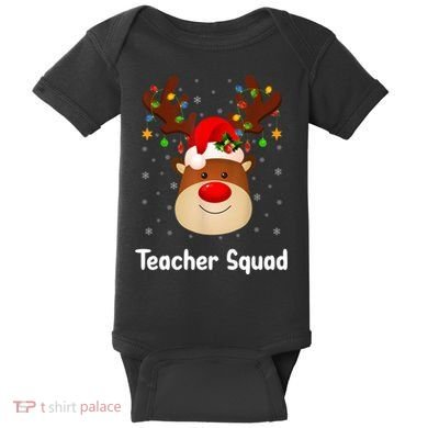 Teacher Squad Reindeer Baby Bodysuit