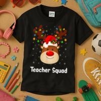 Teacher Squad Reindeer Kids T-Shirt thumb 3
