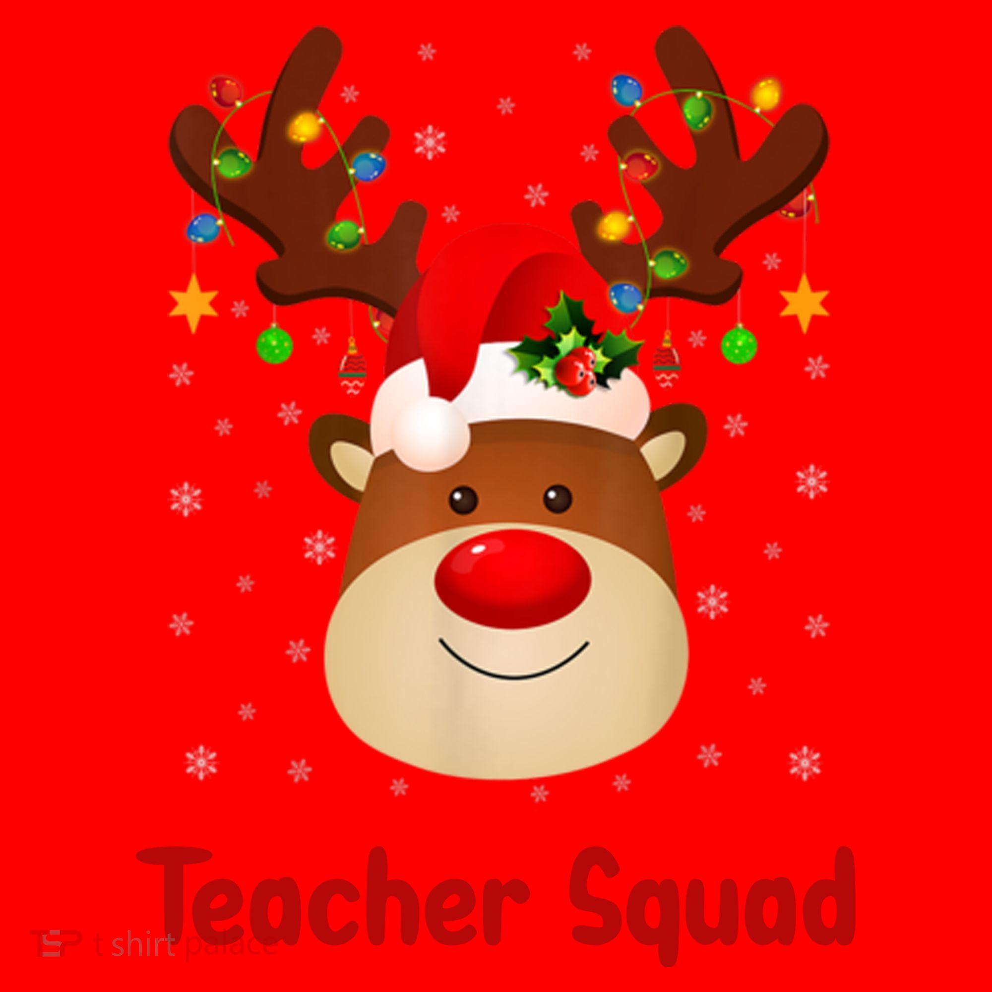 Teacher Squad Reindeer Santa Hat
