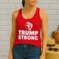 Trump Strong Rally Shooting Survivor Gun Shot Women's Tank Top thumb 2