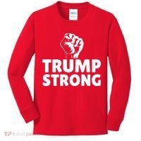 Trump Strong Rally Shooting Survivor Gun Shot Kids Long Sleeve Shirt thumb 0
