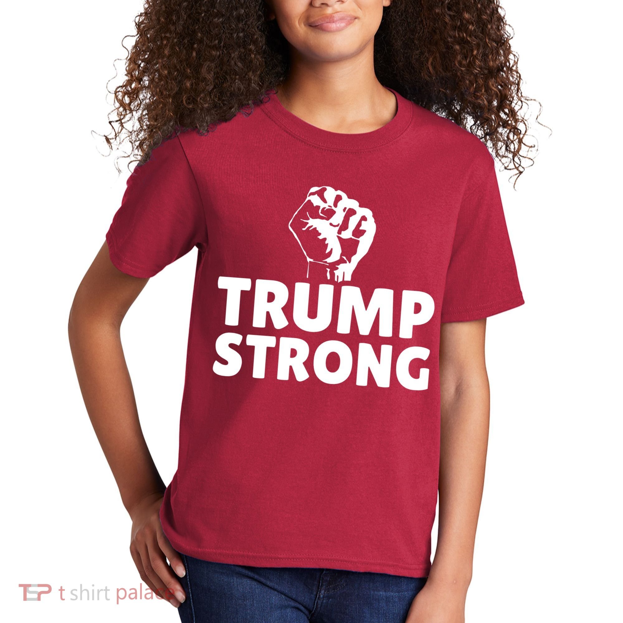 Trump Strong Rally Shooting Survivor Gun Shot Kids T-Shirt