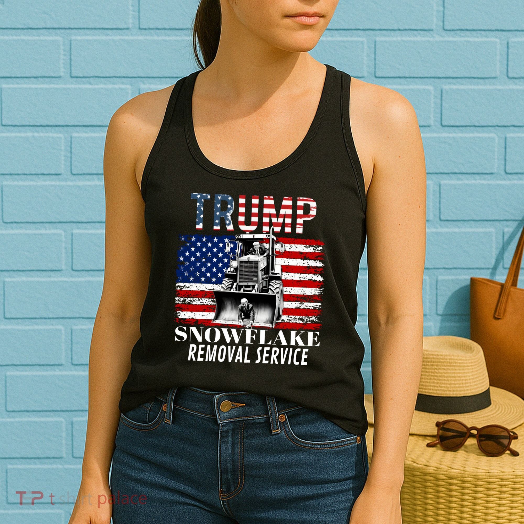 Trump Snowflake Removal Service Funny Donald Trump 2024 Women's Tank Top