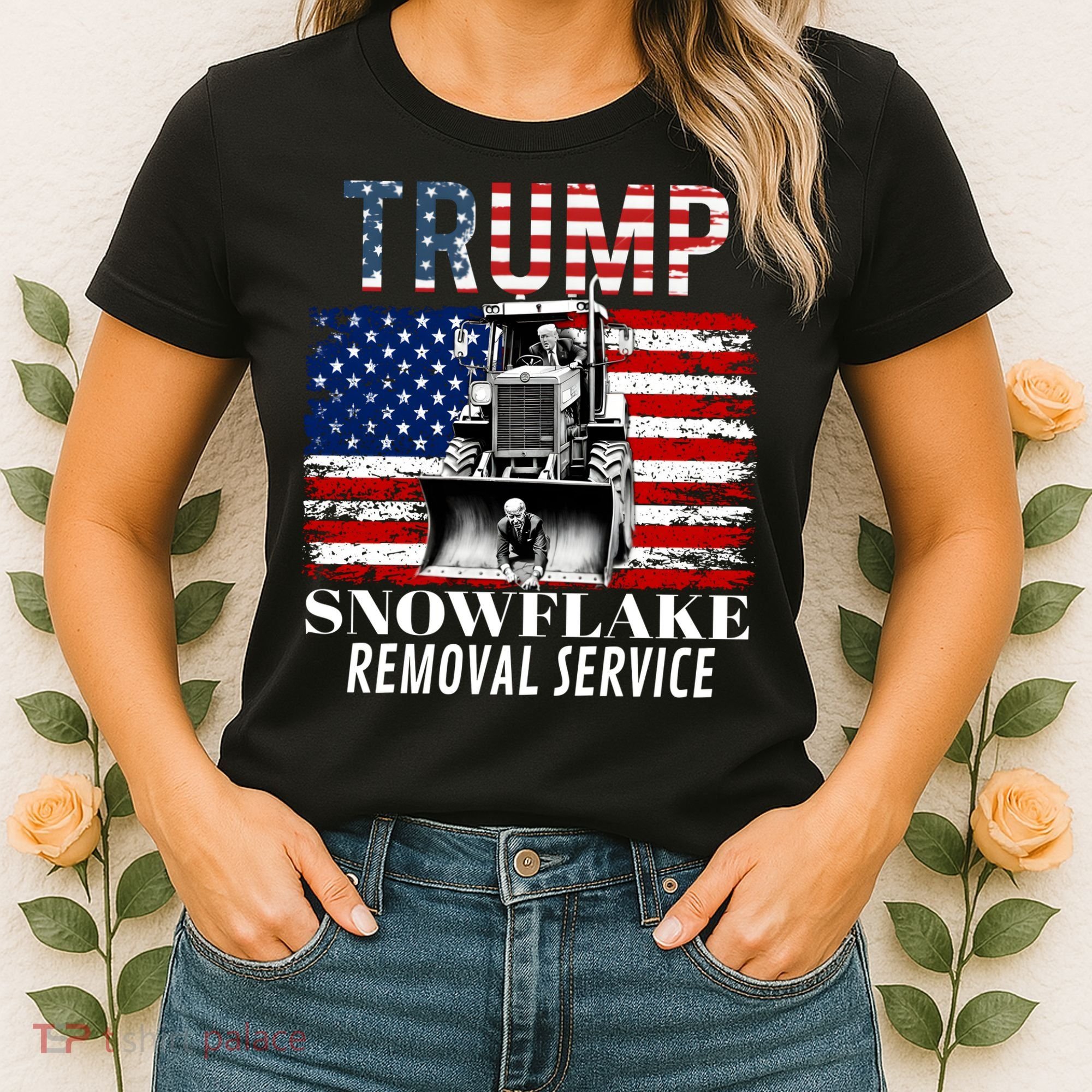 Trump Snowflake Removal Service Funny Donald Trump 2024 Women's T-Shirt