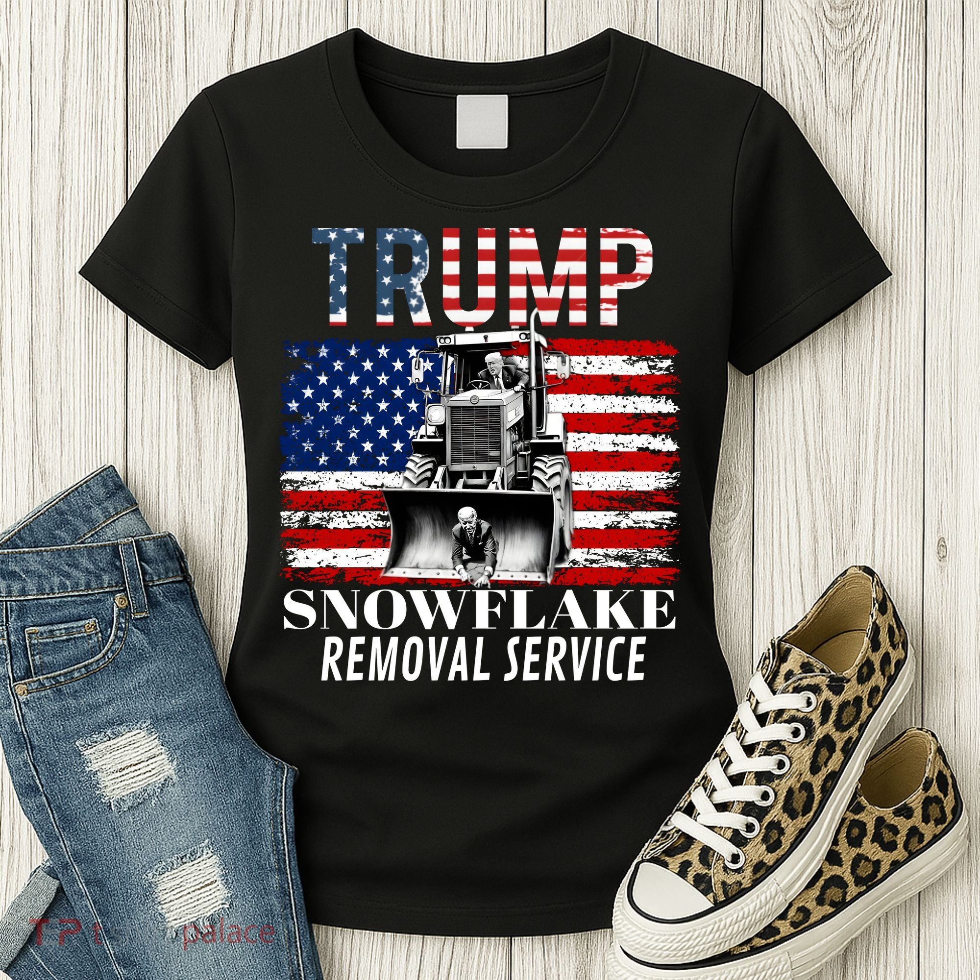 Trump Snowflake Removal Service Funny Donald Trump 2024 Women's T-Shirt
