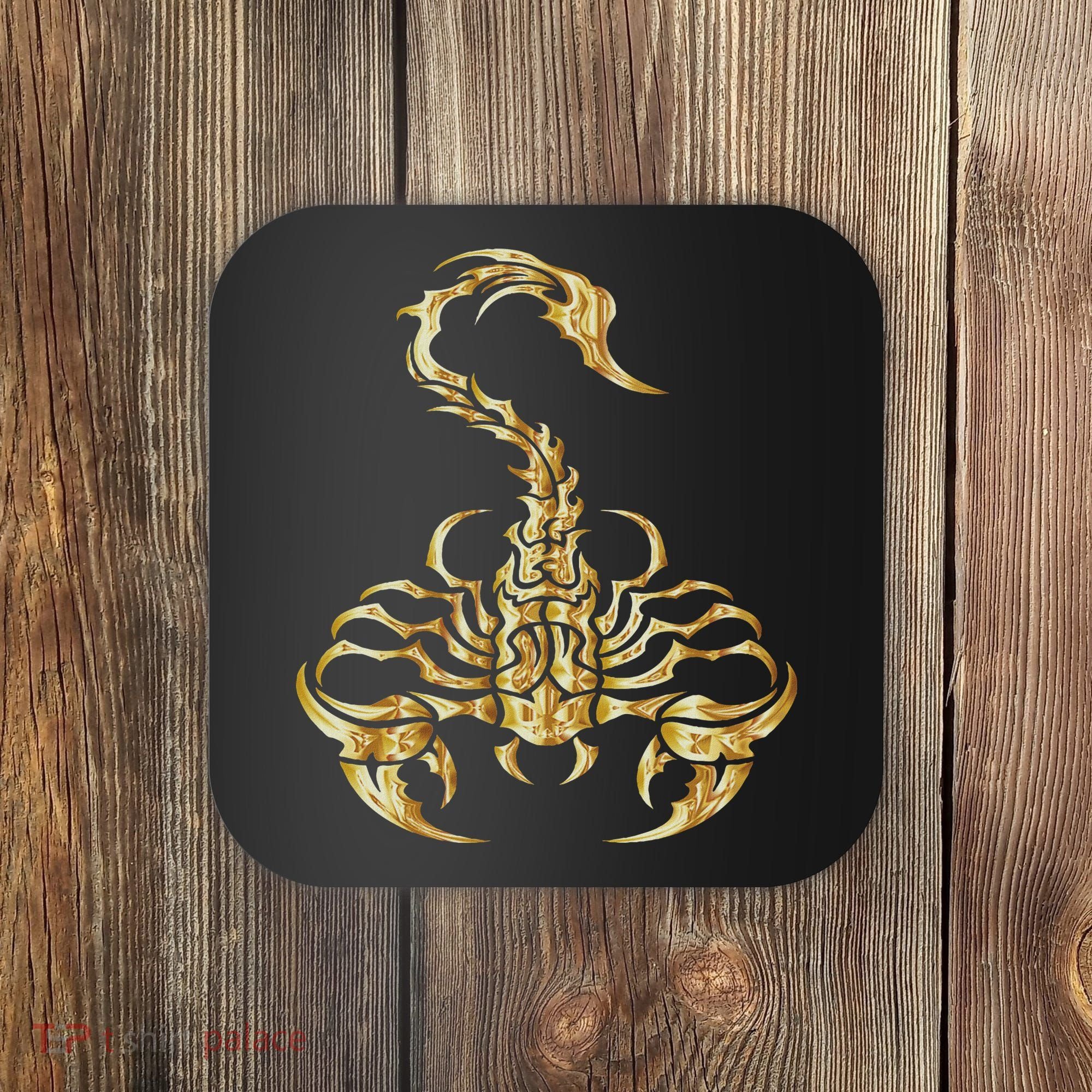 Tribal Scorpion Scorpio Astrology Zodiac Tattoo Coaster