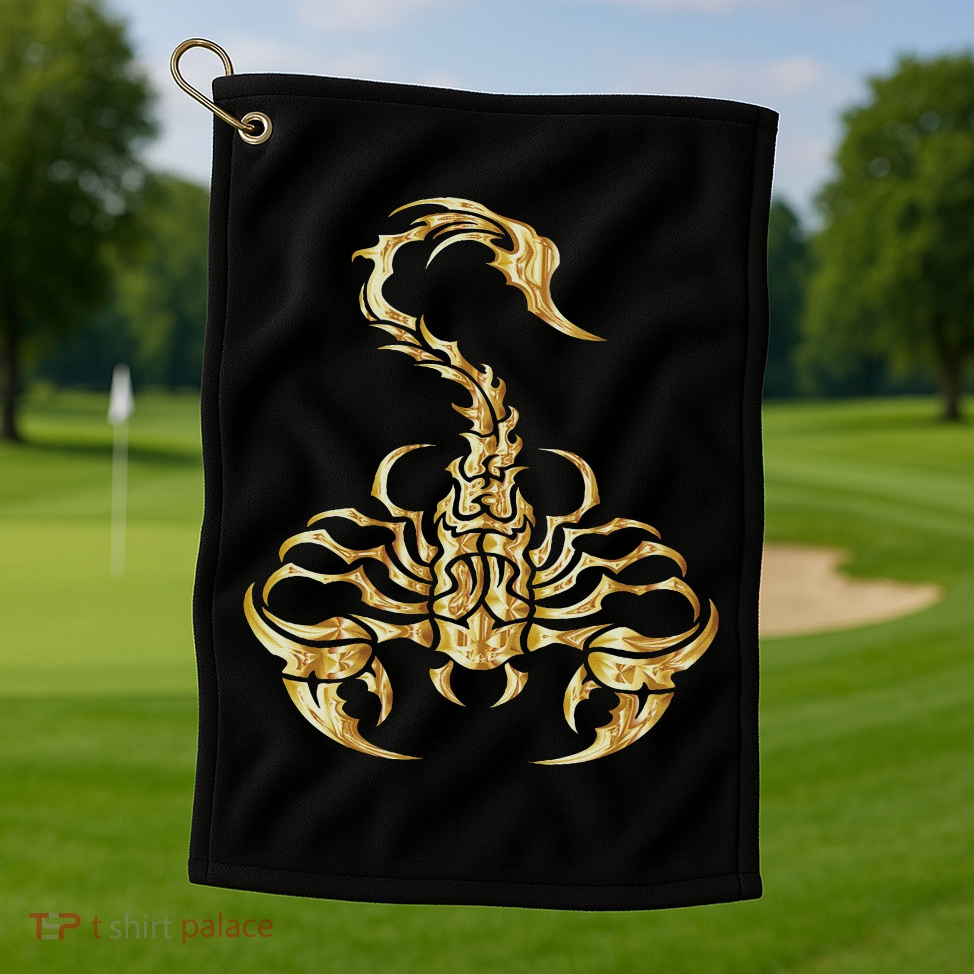 Tribal Scorpion Scorpio Astrology Zodiac Tattoo Golf Towel