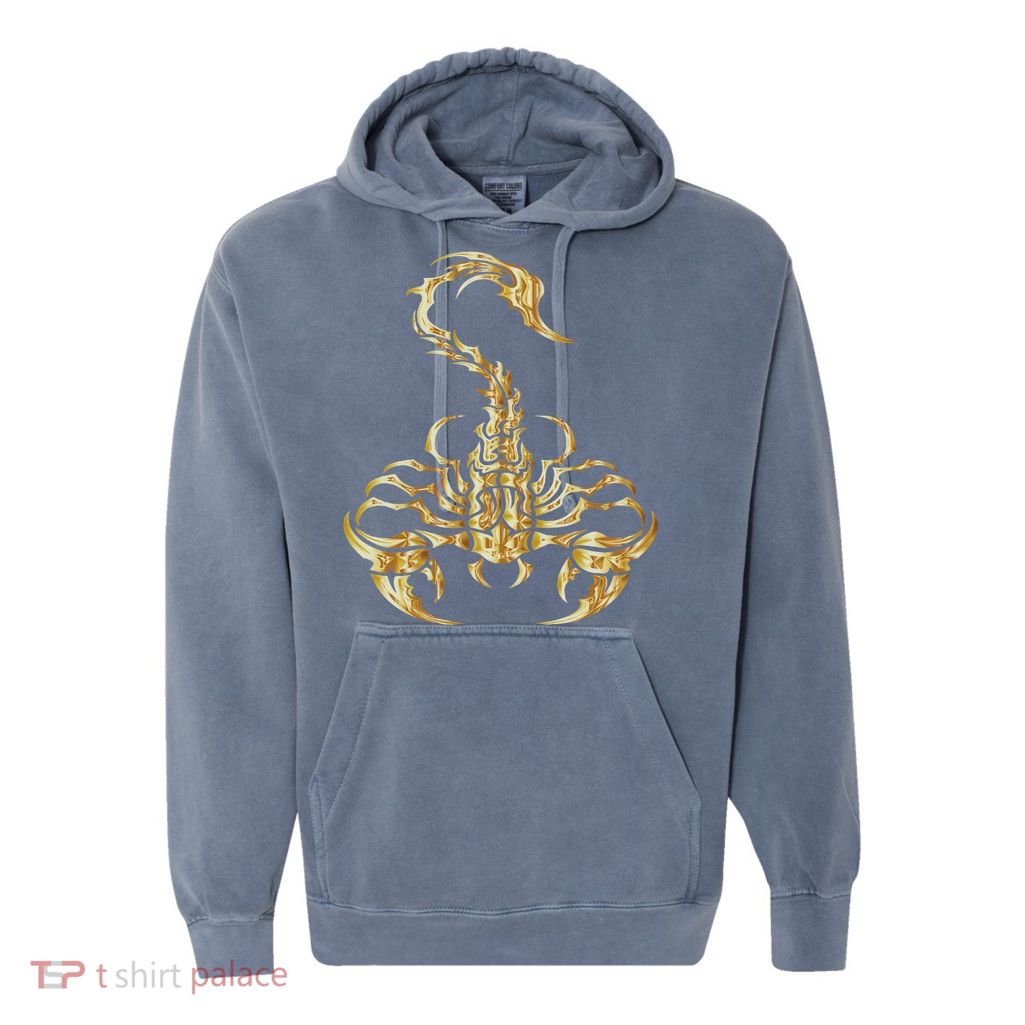Tribal Scorpion Scorpio Astrology Zodiac Tattoo Comfort Colors Garment-Dyed Hooded Sweatshirt