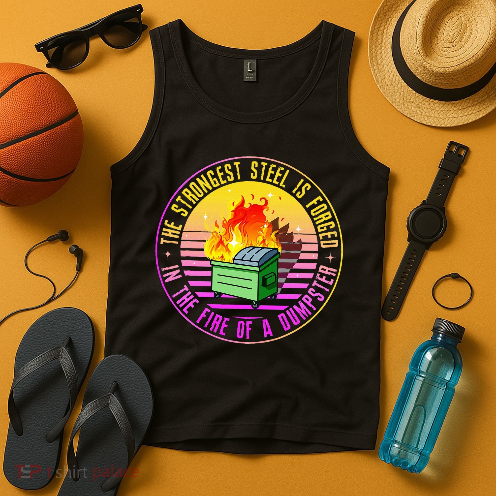 The Strongest Steel Is Forged In The Fire Of A Dumpster Tank Top