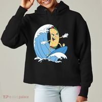 Taco Surfer Surfing Funny Ladies Heavyweight Boxy Pullover Hoodie thumb 0