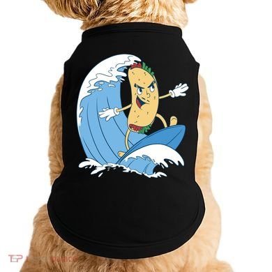 Taco Surfer Surfing Funny Doggie Tank