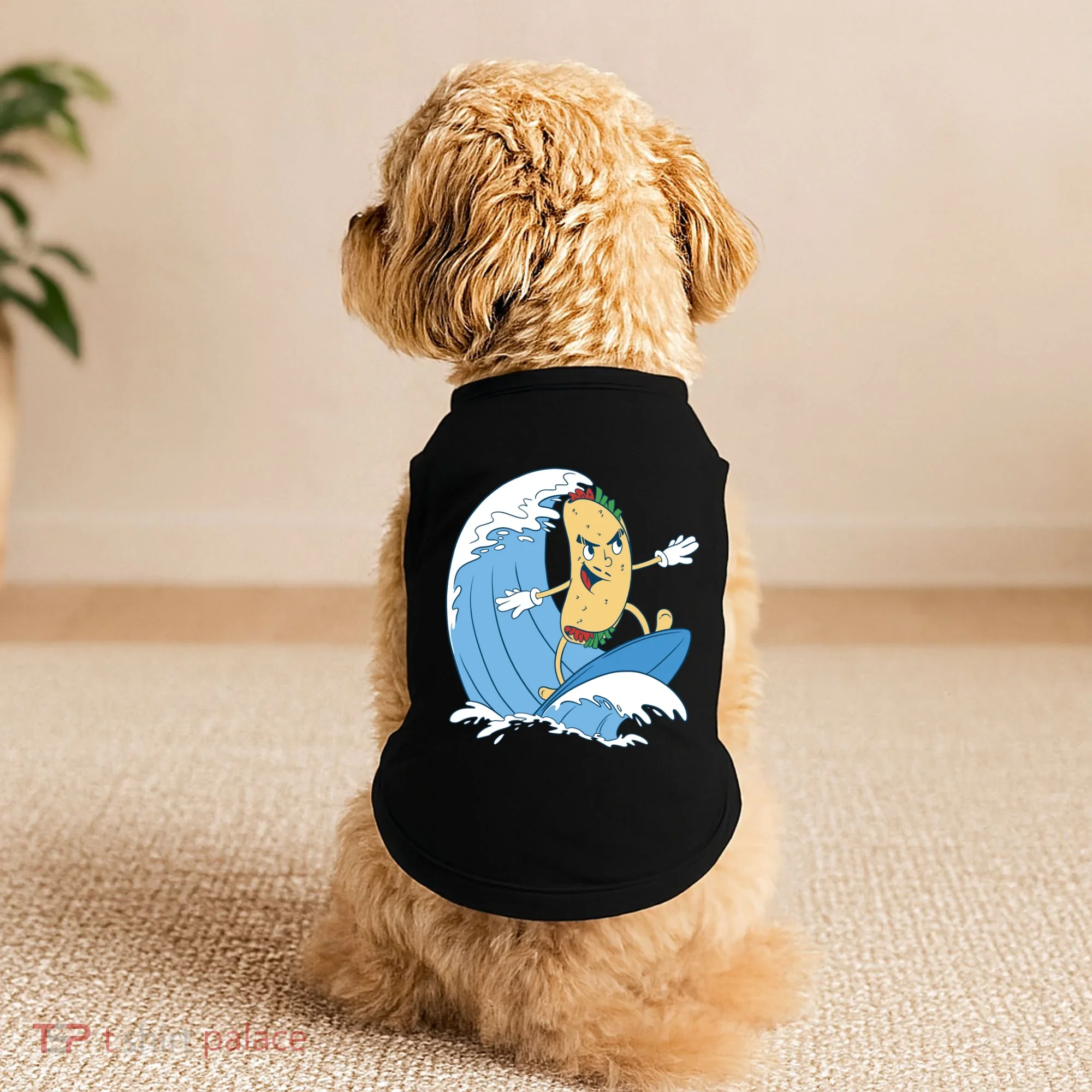 Taco Surfer Surfing Funny Doggie Tank