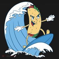 Taco Surfer Surfing Funny Doggie Tank thumb 4